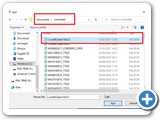 Selezionare il persorso ( che abbiamo visualizzato e memorizzato nella schermata precedente )  ..../FileInternet/Documenti/Controllati/...file dcm dell'archivo del condominio