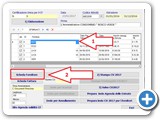 Per correggere/inserire i dati del Fornitore, selezionare il Fornitore CLK sulla riga corrispondente (punto1), CLK sul pulsante [Scheda Fornitore] (punto 2)