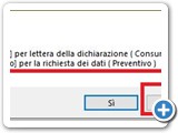 CLK sul pulsante [NO] per la richiesta del consenso