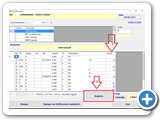 Per inserire i valori posizionarsi con il cursore (punto 1) ed inserire i valori. Si ricorda che il segno  . (punto) viene automaticamente variato in , (virgola). Per registrare i valori così inseriti CLK sul pulsante [REGISTRA] (punto 2)