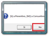 CLK sul pulsante no per l'elaborazione a Consuntivo